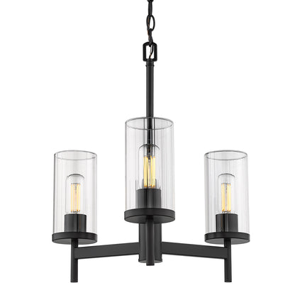 Golden Lighting Winslett 3-light Chandelier in Matte Black