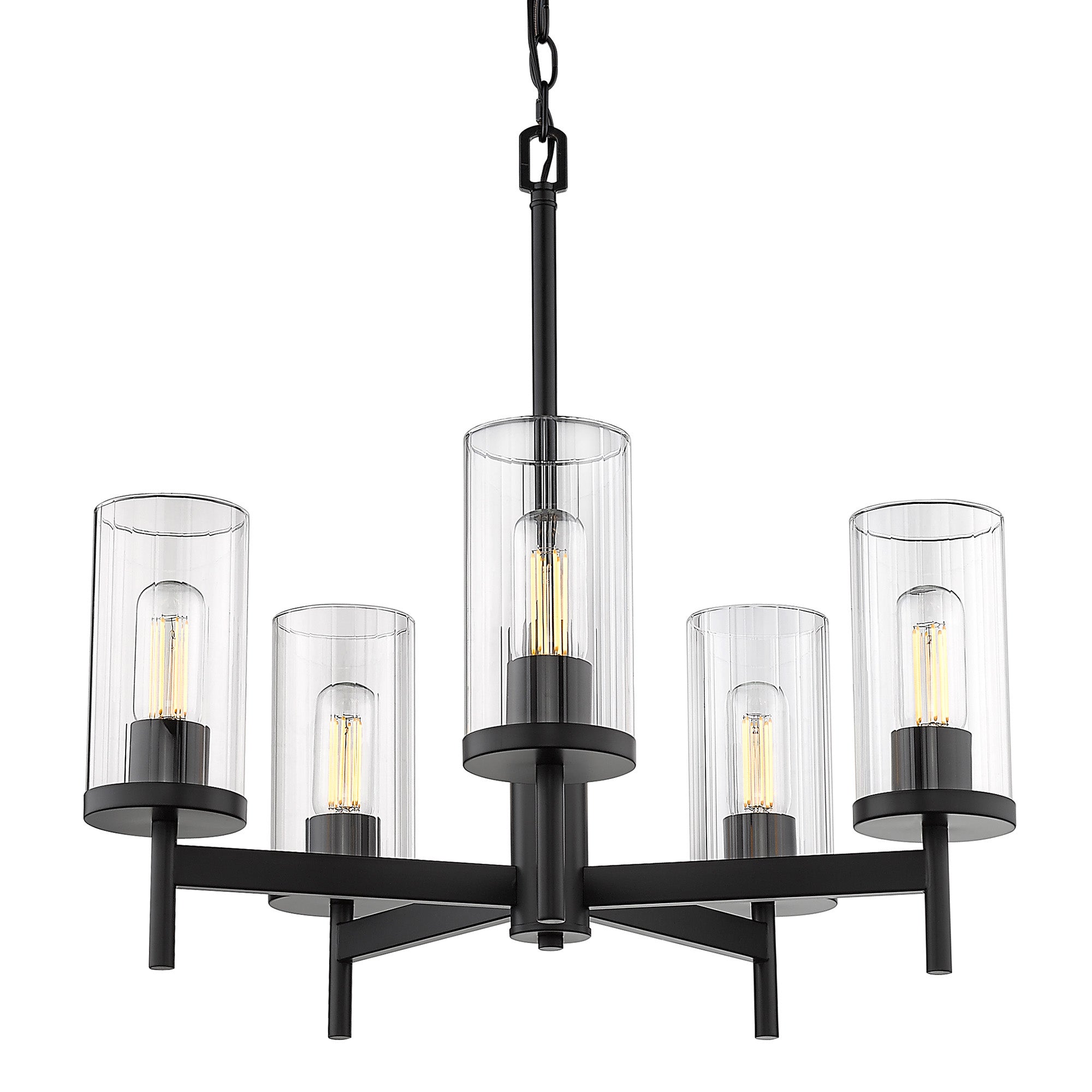 Golden Lighting Winslett 5-light Chandelier in Matte Black - - Golden Lighting
