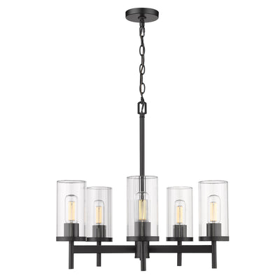 Golden Lighting Winslett 5-light Chandelier in Matte Black - - Golden Lighting
