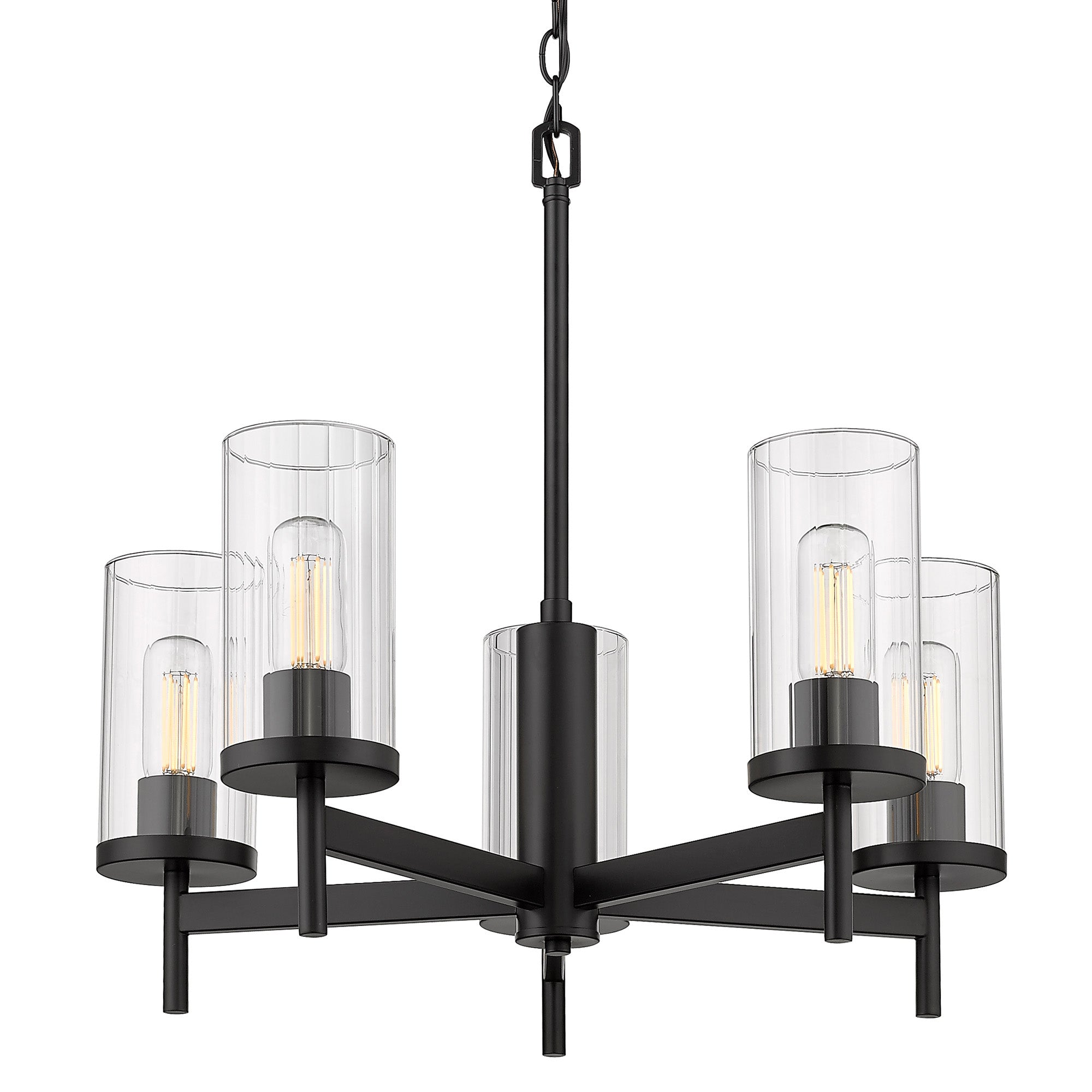 Golden Lighting Winslett 5-light Chandelier in Matte Black - - Golden Lighting