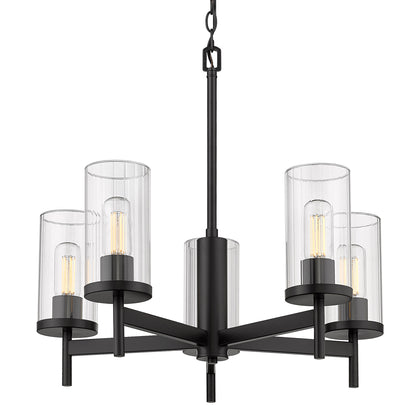 Golden Lighting Winslett 5-light Chandelier in Matte Black - - Golden Lighting