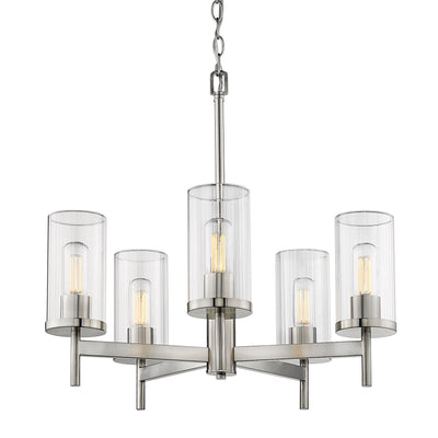 Golden Lighting Winslett 5-light Chandelier in Pewter - - Golden Lighting