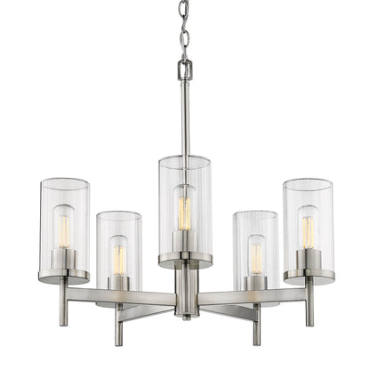 Golden Lighting Winslett 5-light Chandelier in Pewter - - Golden Lighting