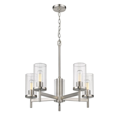 Golden Lighting Winslett 5-light Chandelier in Pewter - - Golden Lighting