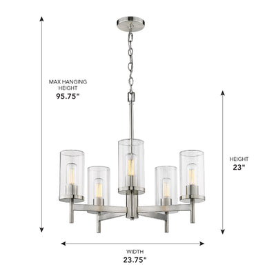 Golden Lighting Winslett 5-light Chandelier in Pewter - - Golden Lighting