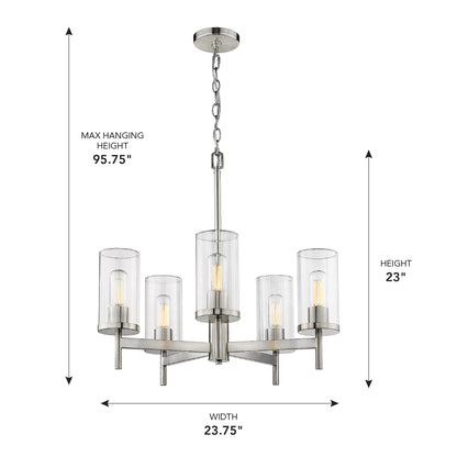 Golden Lighting Winslett 5-light Chandelier in Pewter - - Golden Lighting