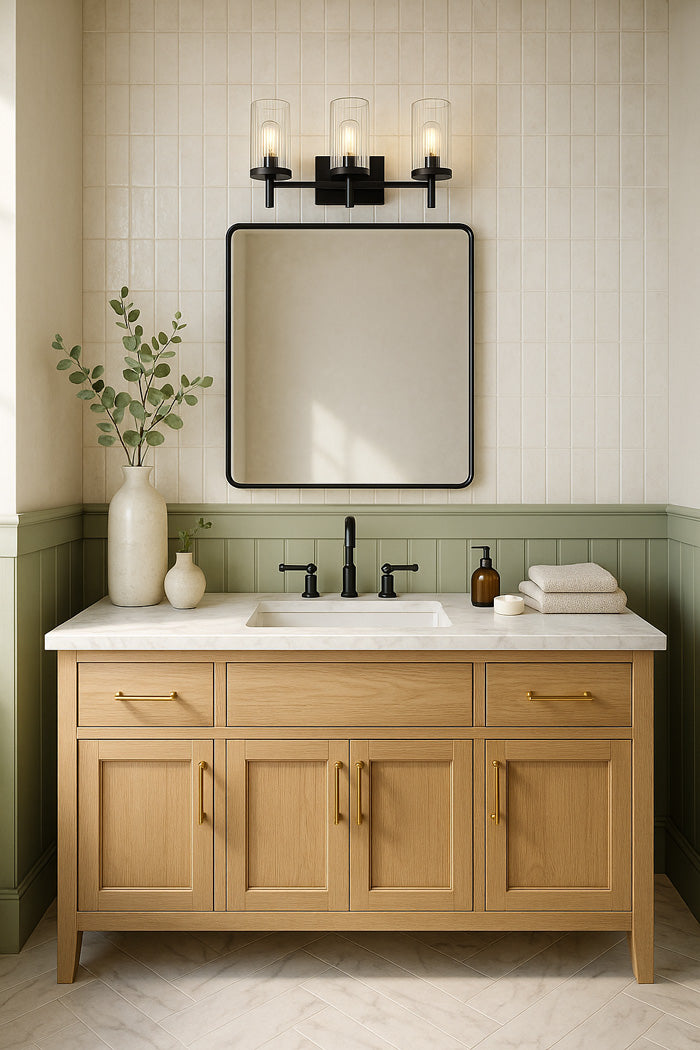 Golden Lighting Winslett 3-light Vanity in Matte Black - - Golden Lighting