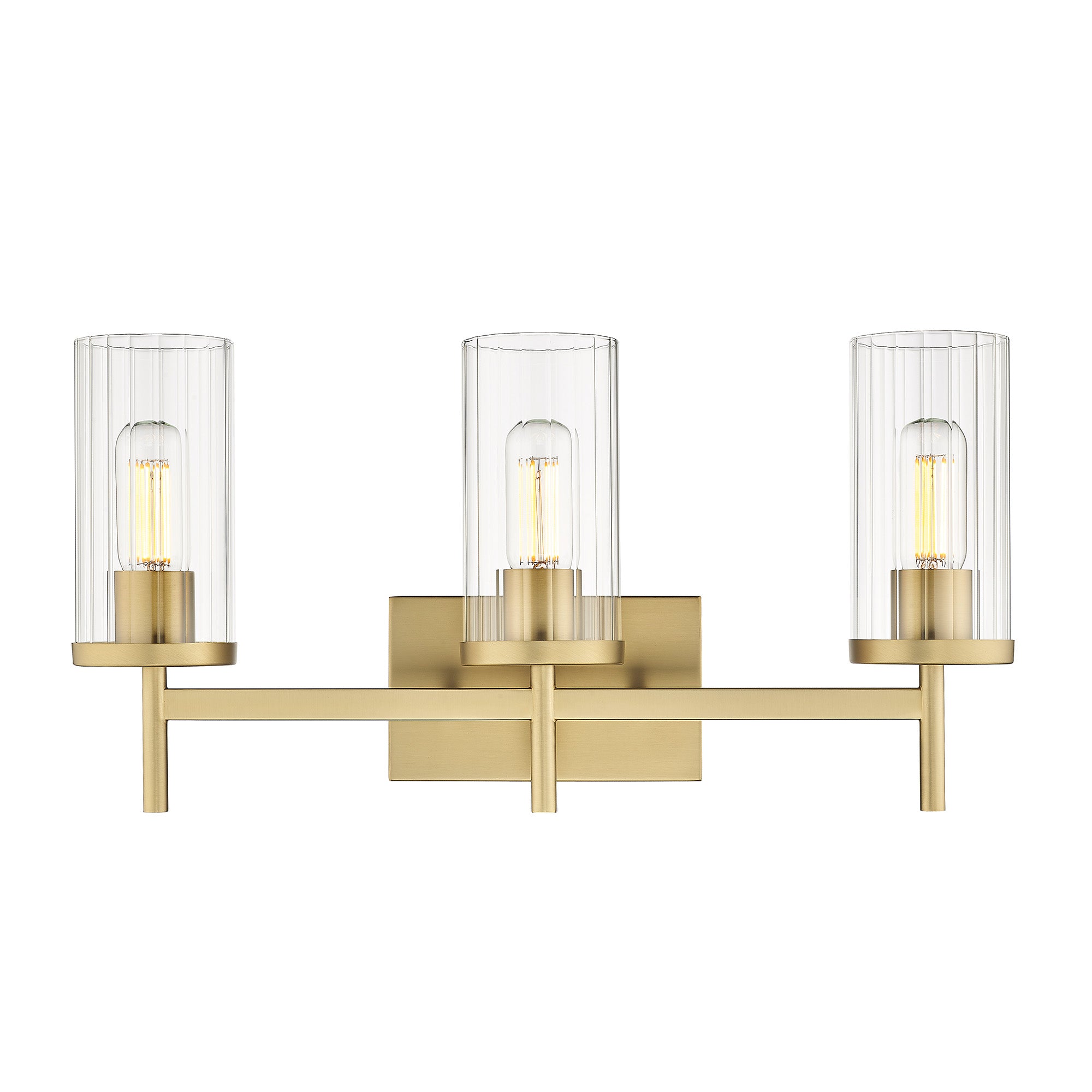 Winslett BCB 3-Light Bath Vanity in Brushed Champagne Bronze with Clear Glass Shade - Brushed Champagne Bronze / Clear Glass / Clear - Golden Lighting