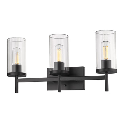 Golden Lighting Winslett 3-light Vanity in Matte Black - Default Title - Golden Lighting