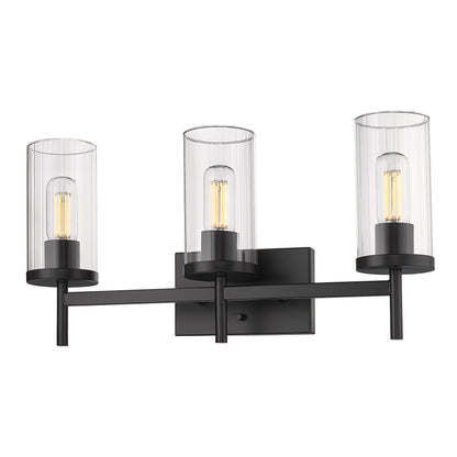 Golden Lighting Winslett 3-light Vanity in Matte Black - Default Title - Golden Lighting