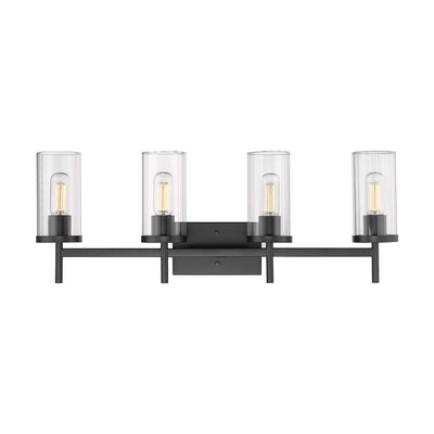 Golden Lighting Winslett 4-light Vanity in Matte Black - - Golden Lighting