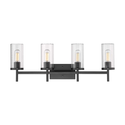 Golden Lighting Winslett 4-light Vanity in Matte Black - - Golden Lighting