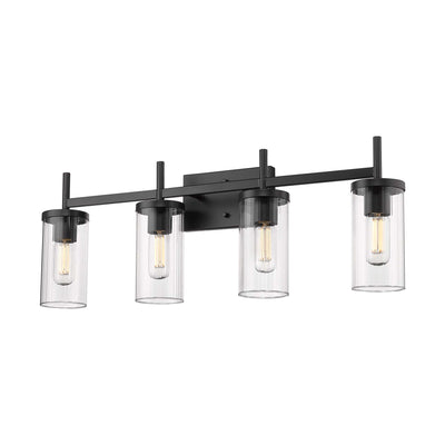 Golden Lighting Winslett 4-light Vanity in Matte Black - - Golden Lighting