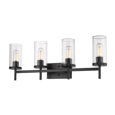 Golden Lighting Winslett 4-light Vanity in Matte Black - Default Title - Golden Lighting