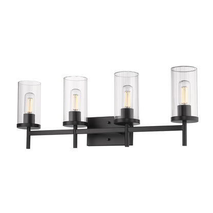 Golden Lighting Winslett 4-light Vanity in Matte Black - Default Title - Golden Lighting