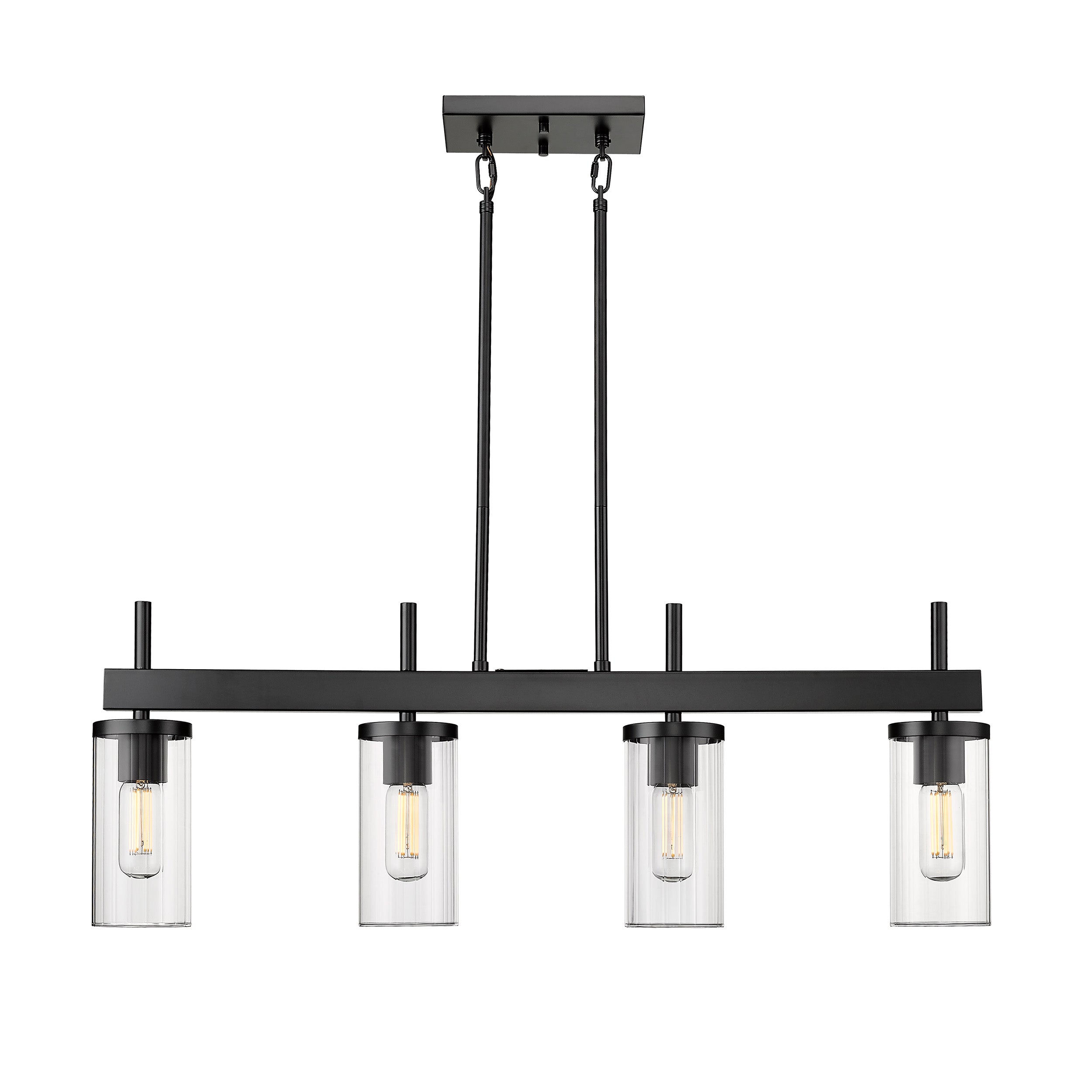 Golden Lighting Winslett 4-light Island Light in Matte Black - - Golden Lighting