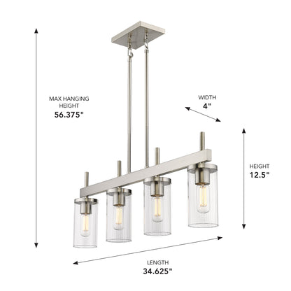 Golden Lighting Winslett 4-light Island Light in Pewter - - Golden Lighting