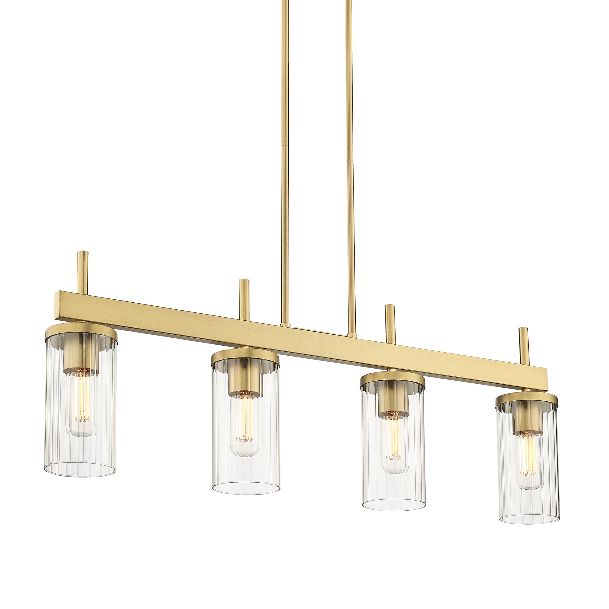 Winslett Linear Pendant in Brushed Champagne Bronze with Clear Glass Shade - - Golden Lighting