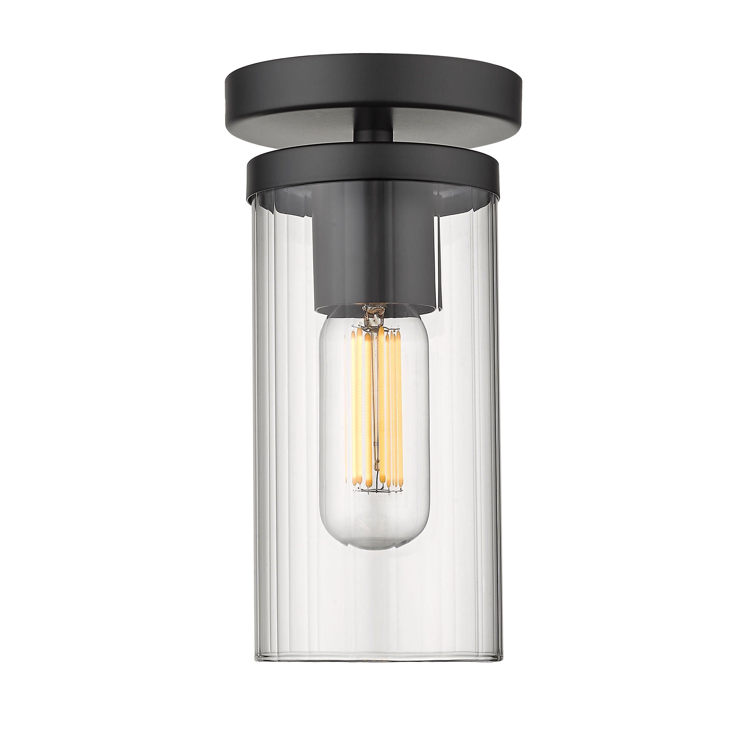Golden Lighting Winslett 1-light Semi-Flush Mount in Matte Black - - Golden Lighting