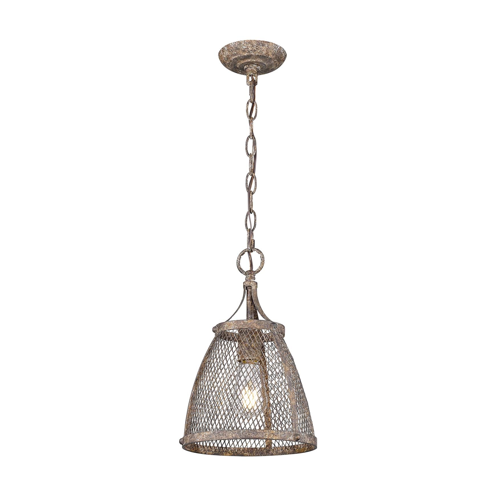 Calgary 1-light Pendant in Pebbled Rust
