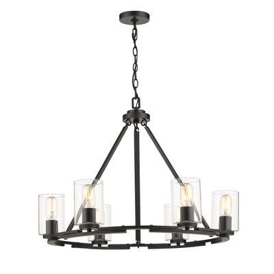 Golden Lighting Monroe 6-light Chandelier in Matte Black - - Golden Lighting