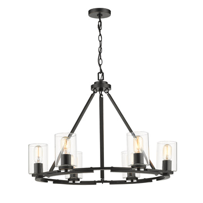 Golden Lighting Monroe 6-light Chandelier in Matte Black - - Golden Lighting