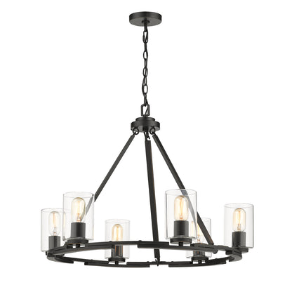 Golden Lighting Monroe 6-light Chandelier in Matte Black - - Golden Lighting
