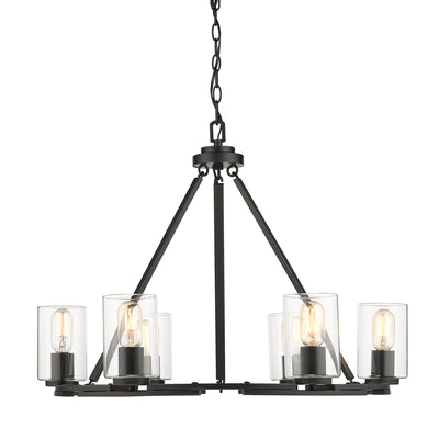 Golden Lighting Monroe 6-light Chandelier in Matte Black - - Golden Lighting