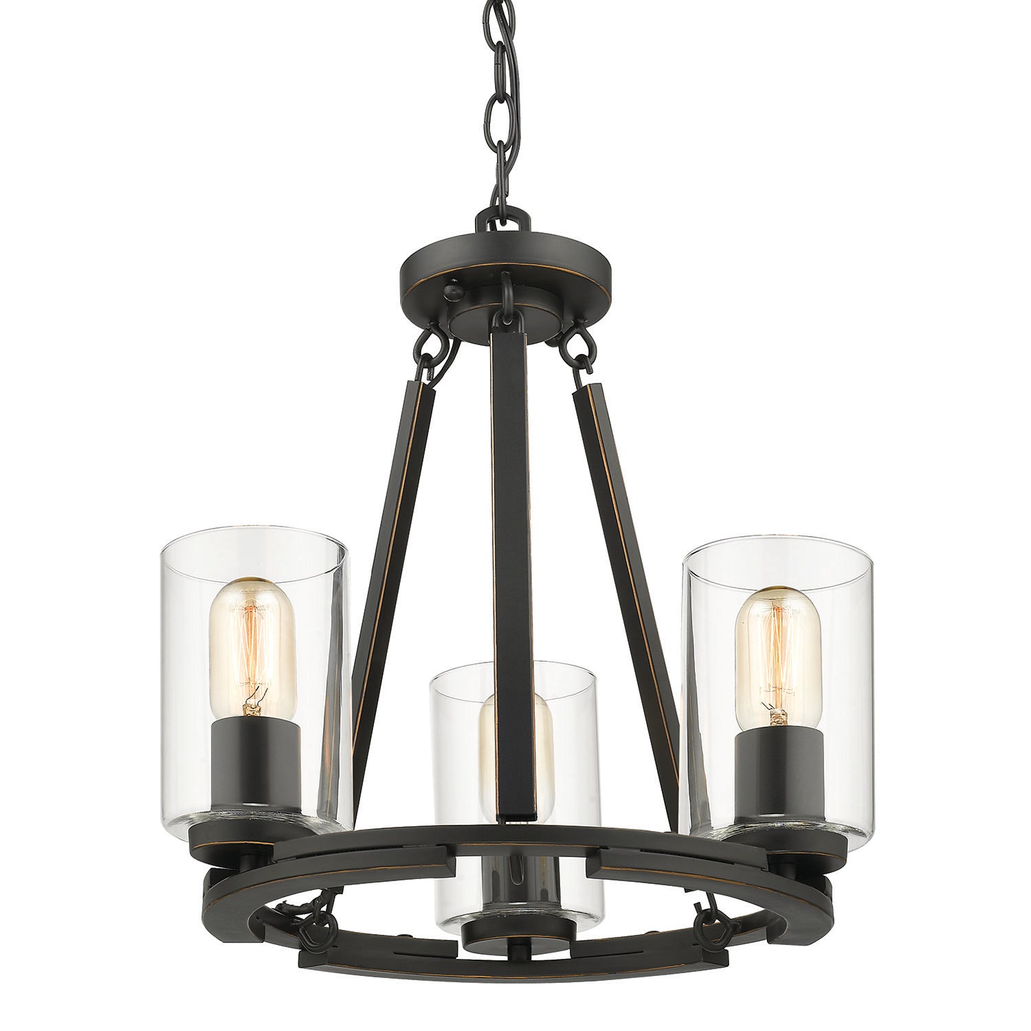 Monroe 3-light Semi-Flush in Matte Black