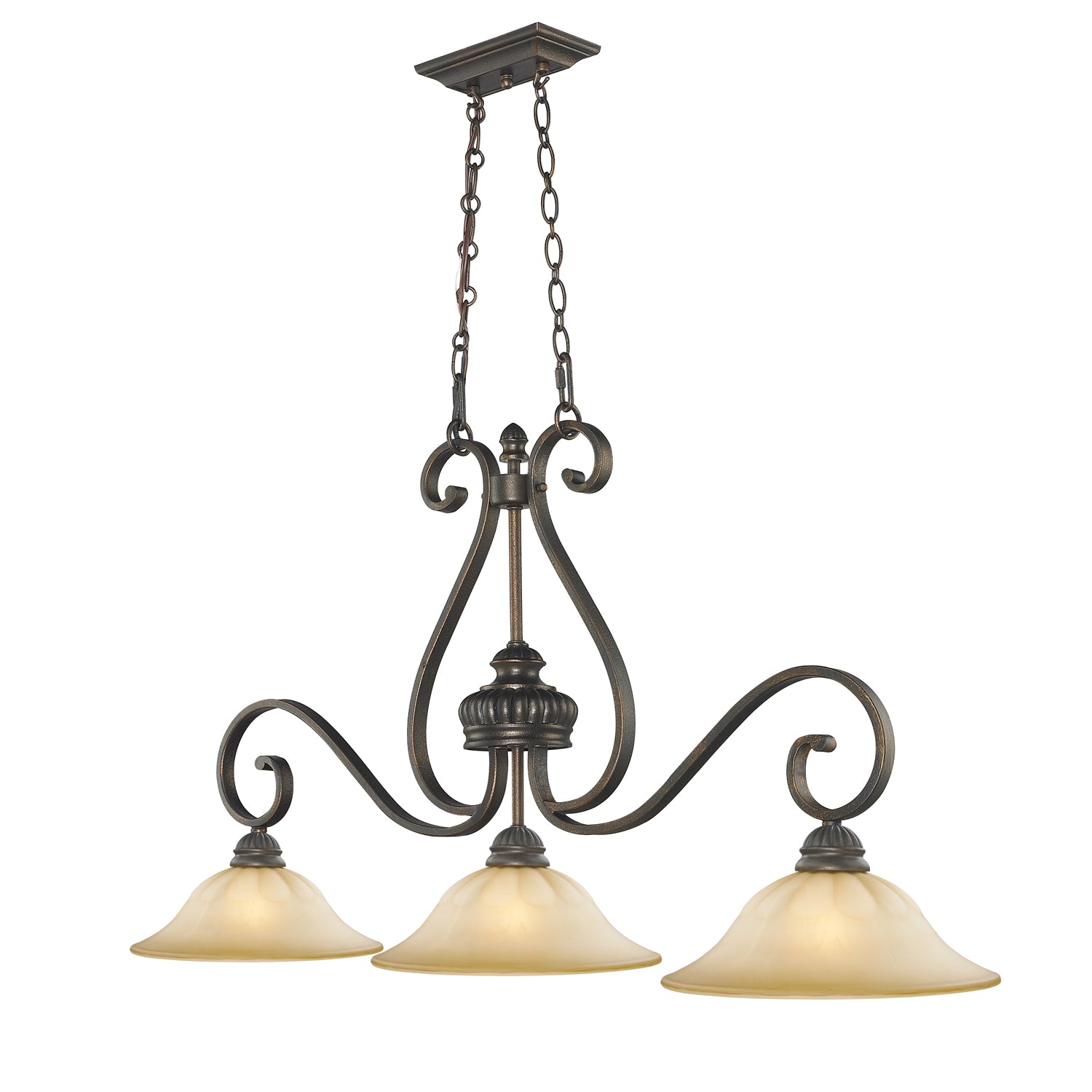 Mayfair 3-light Pendant in Leather Crackle