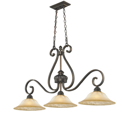 Mayfair 3-light Pendant in Leather Crackle