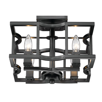 Bellare 4-light Semi-Flush Mount in Matte Black