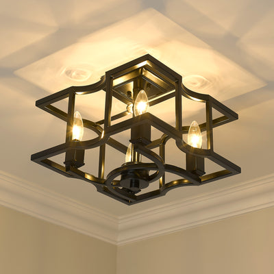 Bellare 4-light Semi-Flush Mount in Matte Black