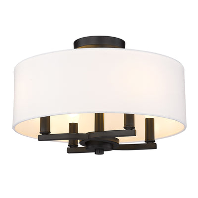 Golden Lighting Eliana 4-light Semi-Flush Mount in Matte Black - - Golden Lighting