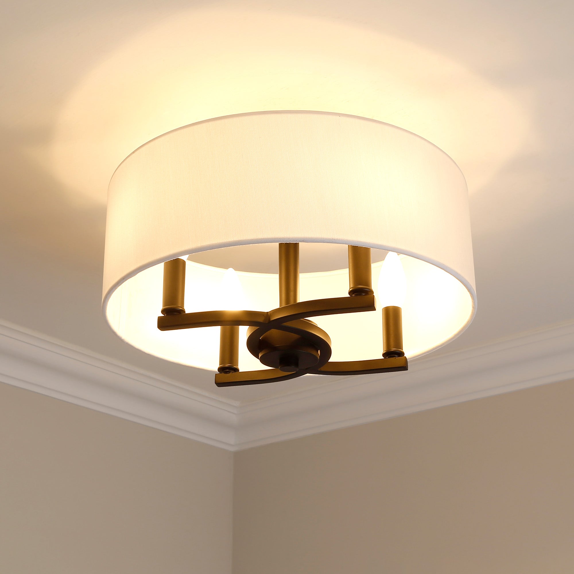 Golden Lighting Eliana 4-light Semi-Flush Mount in Matte Black - - Golden Lighting