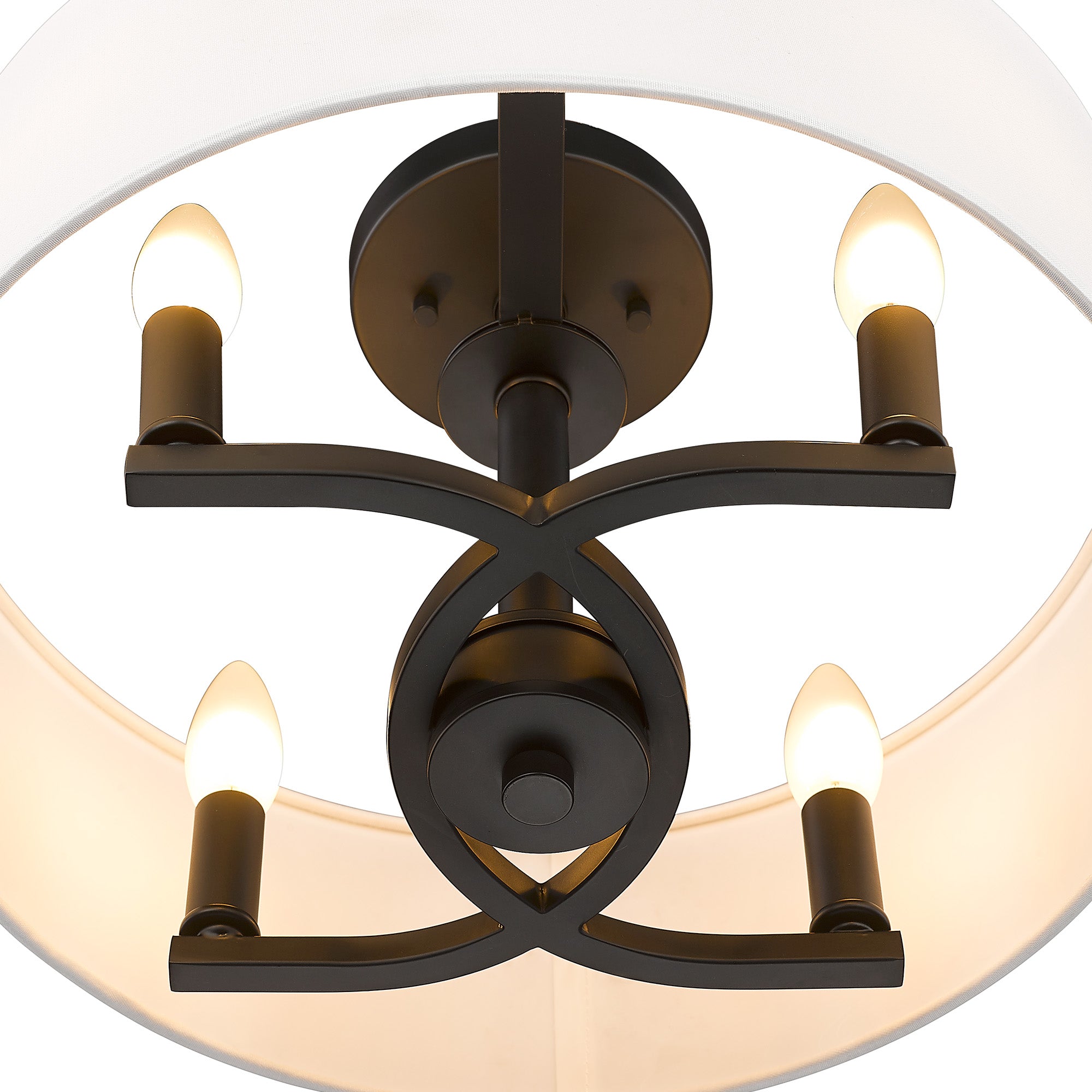 Golden Lighting Eliana 4-light Semi-Flush Mount in Matte Black - - Golden Lighting