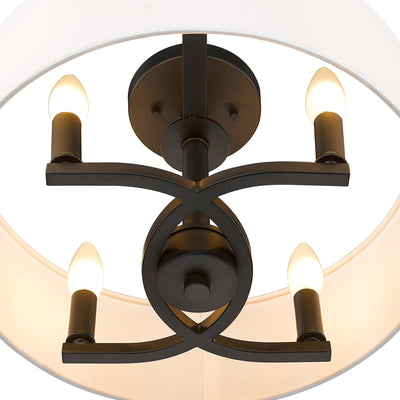 Golden Lighting Eliana 4-light Semi-Flush Mount in Matte Black - - Golden Lighting