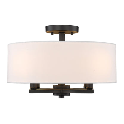 Eliana 4 Light Semi-Flush in Matte Black with Modern White Shade - Matte Black / Modern White / White - Golden Lighting