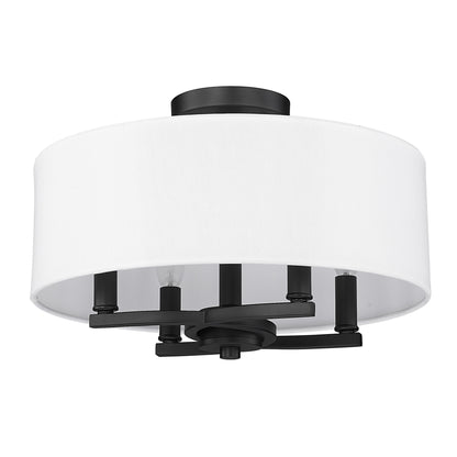 Golden Lighting Eliana 4-light Semi-Flush Mount in Matte Black - - Golden Lighting