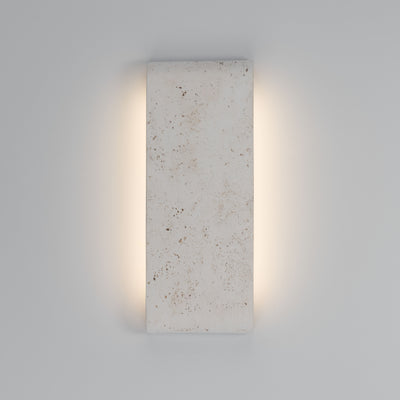 Golden Lighting Stela Integrated LED 16in Outdoor Wall in White Travertine - - Golden Lighting