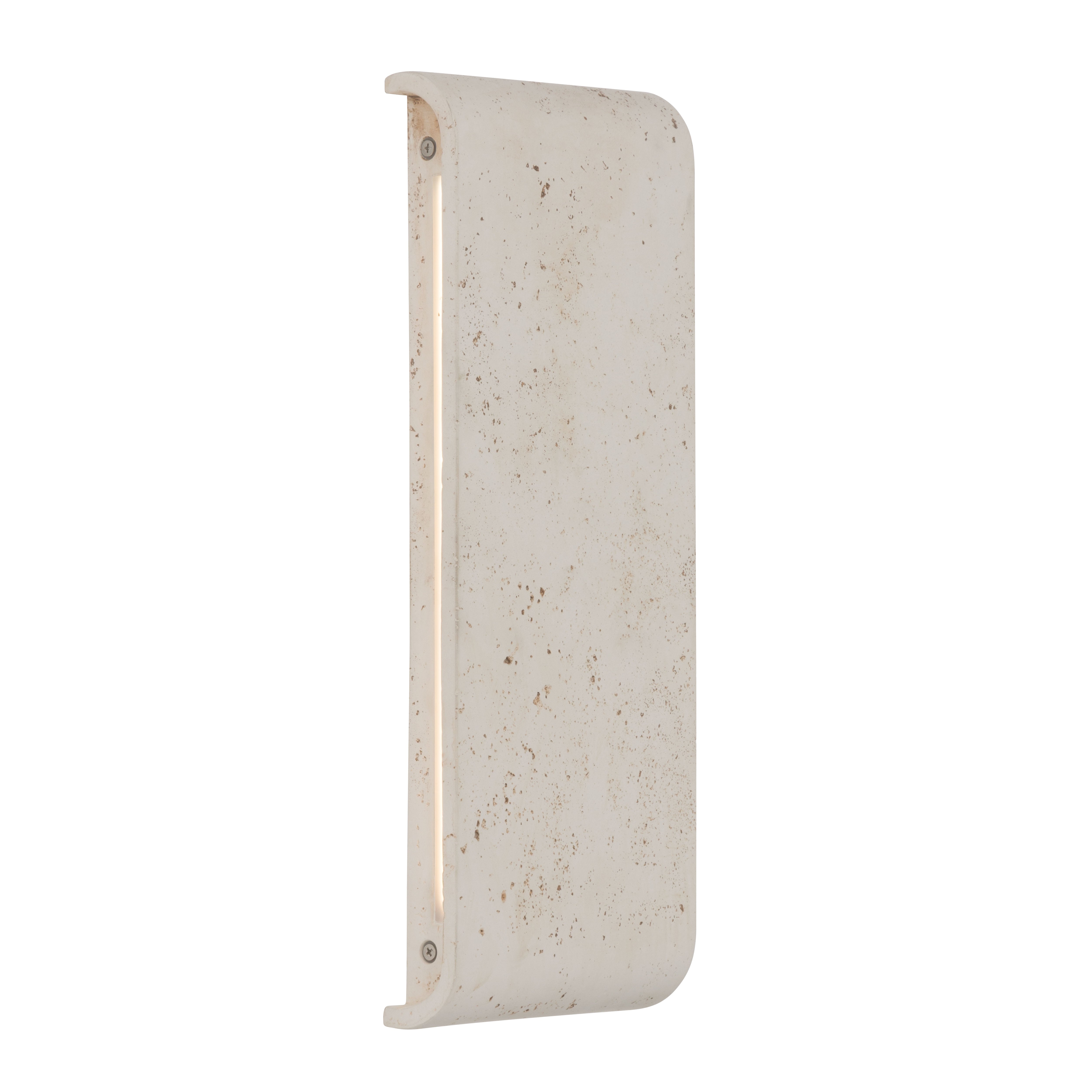 Golden Lighting Stela Integrated LED 16in Outdoor Wall in White Travertine