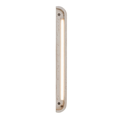 Golden Lighting Stela Integrated LED 16in Outdoor Wall in White Travertine - - Golden Lighting