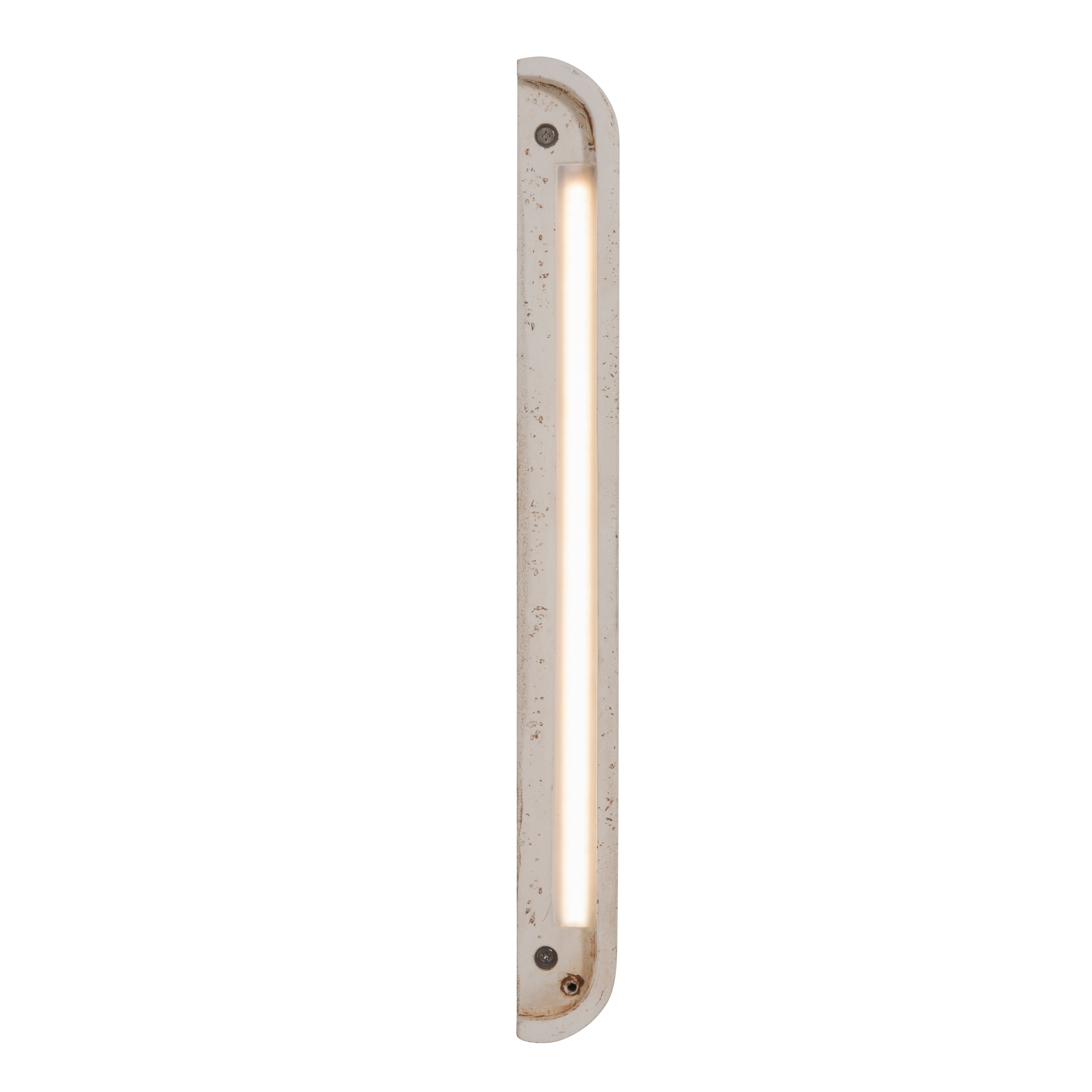Golden Lighting Stela Integrated LED 16in Outdoor Wall in White Travertine - - Golden Lighting