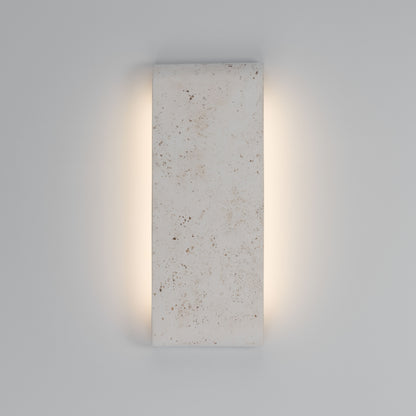 Golden Lighting Stela Integrated LED 16in Outdoor Wall in White Travertine - Default Title - Golden Lighting