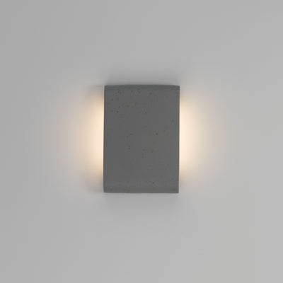 Golden Lighting Stela Integrated LED 9in Outdoor Wall in Gray Travertine - - Golden Lighting