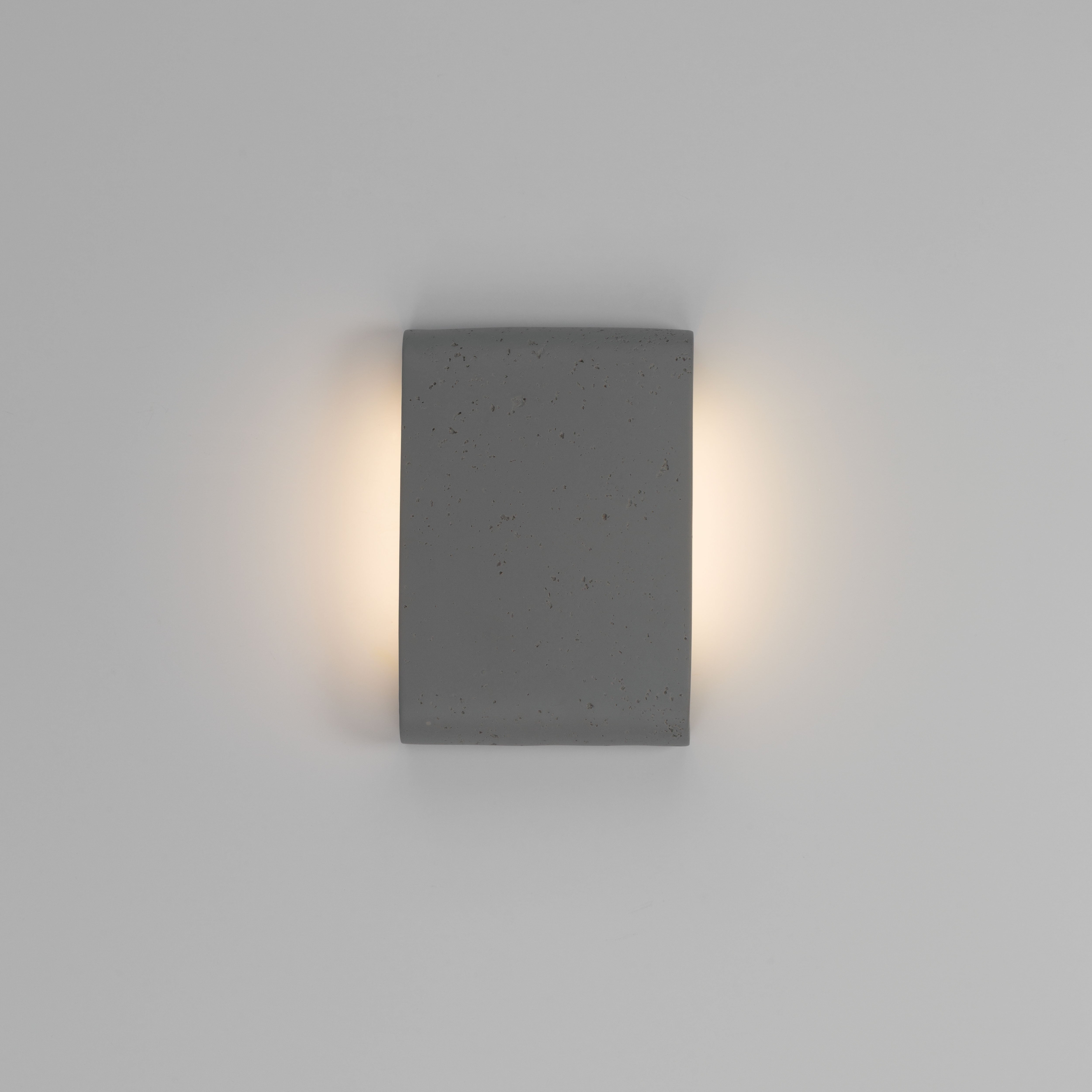 Golden Lighting Stela Integrated LED 9in Outdoor Wall in Gray Travertine