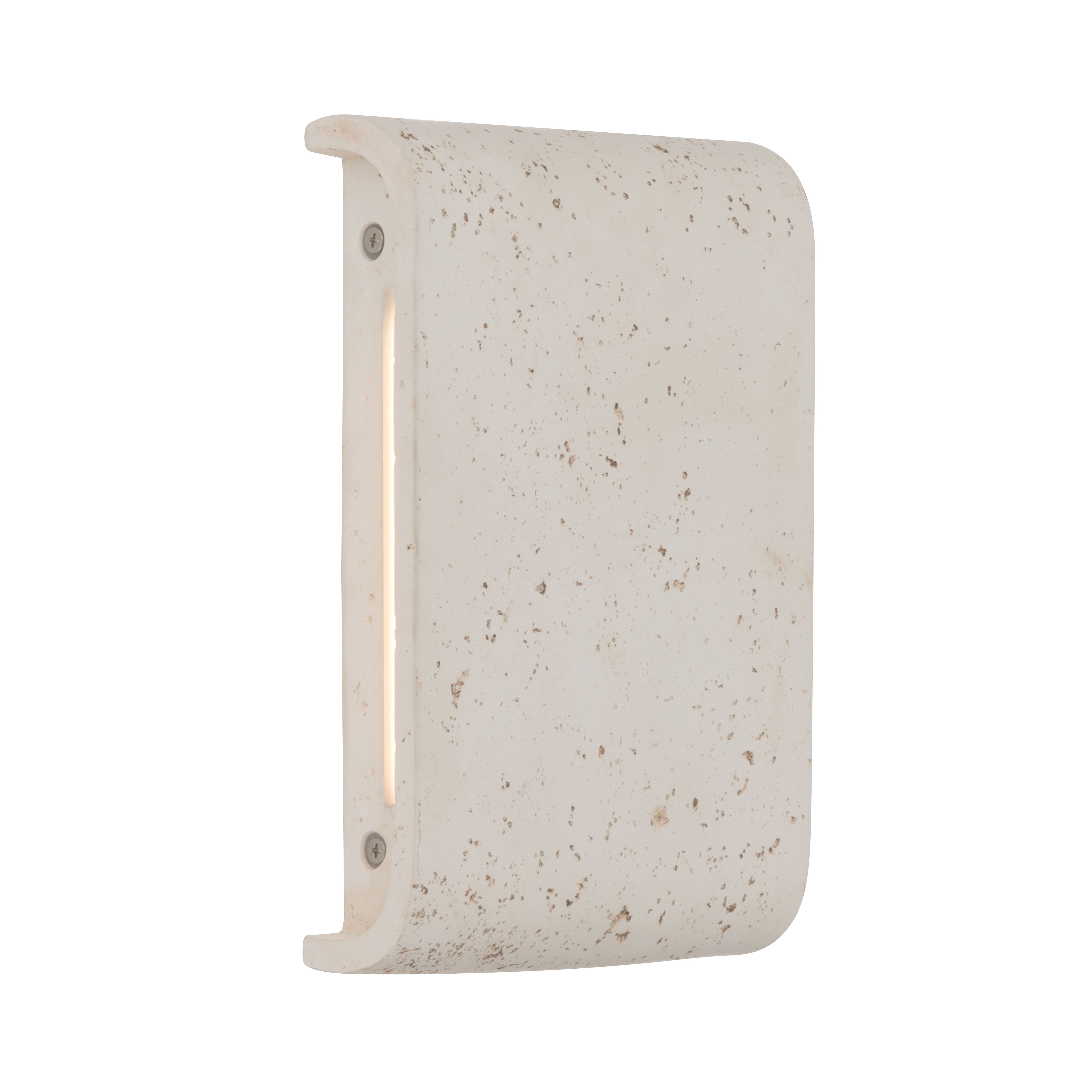 Golden Lighting Stela Integrated LED 9in Outdoor Wall in White Travertine