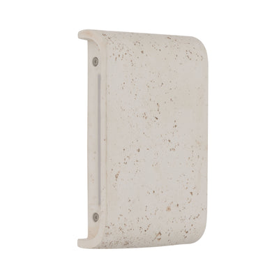 Golden Lighting Stela Integrated LED 9in Outdoor Wall in White Travertine - - Golden Lighting