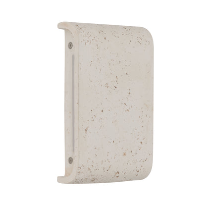 Golden Lighting Stela Integrated LED 9in Outdoor Wall in White Travertine - - Golden Lighting