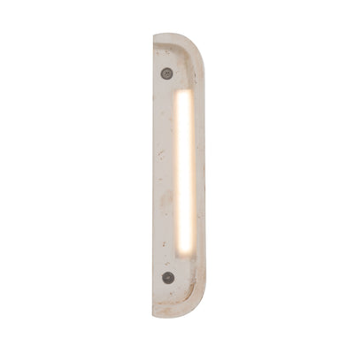Golden Lighting Stela Integrated LED 9in Outdoor Wall in White Travertine - - Golden Lighting